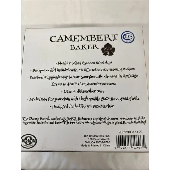 NEW Camembert Cheese BIA Porcelain Baker Emmental By Clare Mackie - Picture 4 of 4